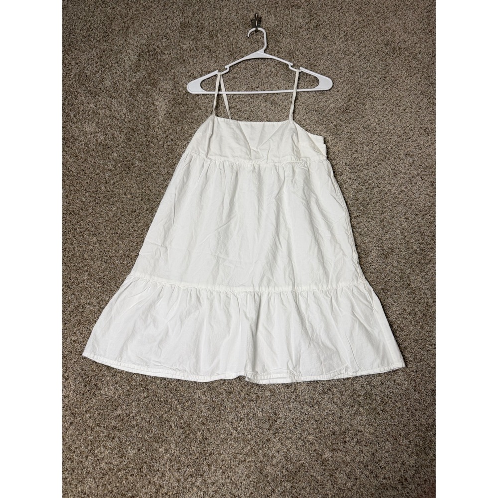 Abound White Tiered Mini Dress Womens XS Adjustable Spaghetti Strap Babydoll